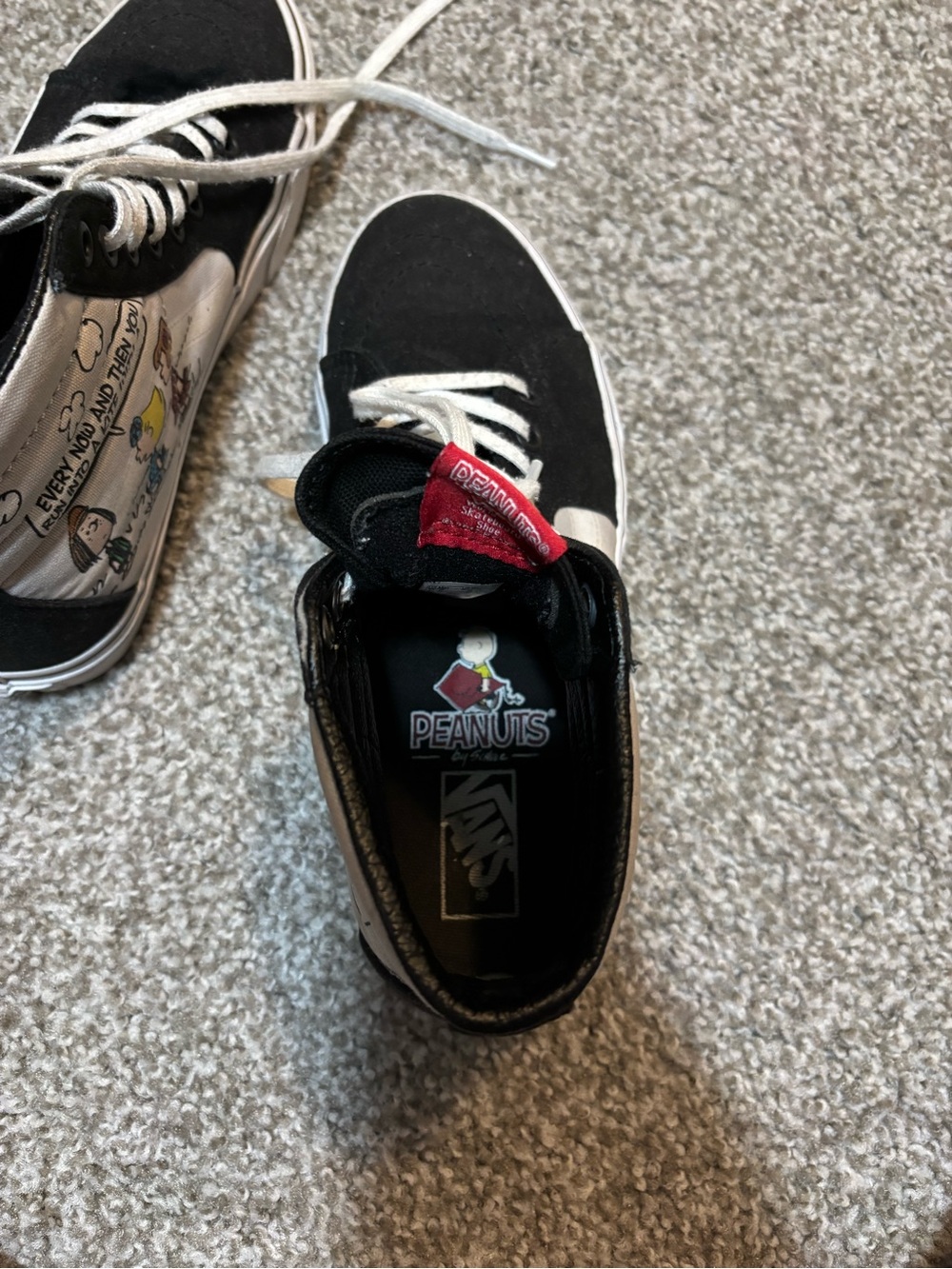 Peanuts High-Top Sneakers in Black, White, Green - Picture 4 of 6